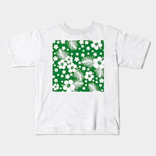 Hawaiian Hibiscus Green Kids T-Shirt